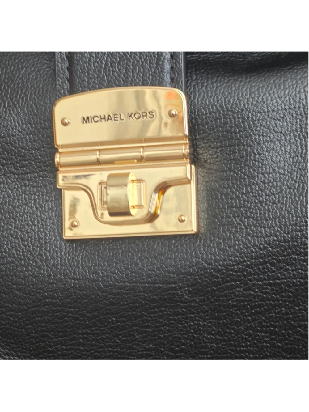 Women's Michael Kors Addie Large Leather Hobo Shoulder Bag Black Gold Hardware